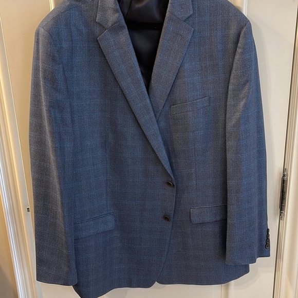 Chaps men’s wool/silk sports blazer in blue/gray size 54R - Picture 1 of 10